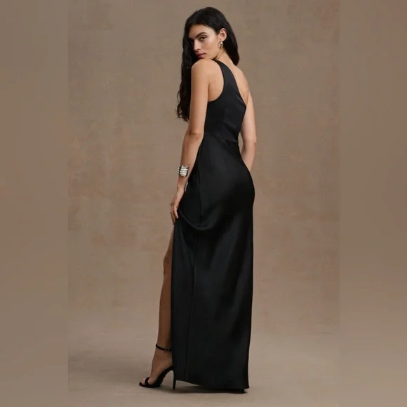 BHLDN Dylan One-Shoulder Satin Side-Slit Gown - Picture 11 of 11